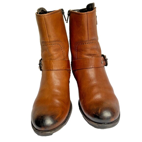 Clarks Mascarpone Cafe Brown Leather Ankle Boots Heel Tan Shoes Women’s -Size 6 - Picture 3 of 13